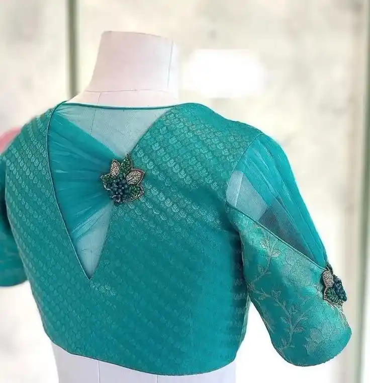 Full Sleeve Net Blouse Designs Back And Front