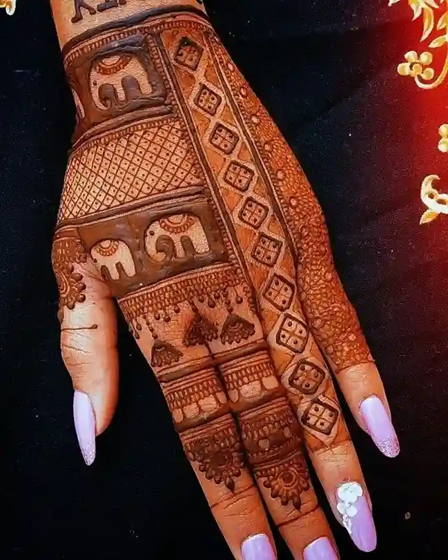 Good Fortune Elephant Mehndi Design