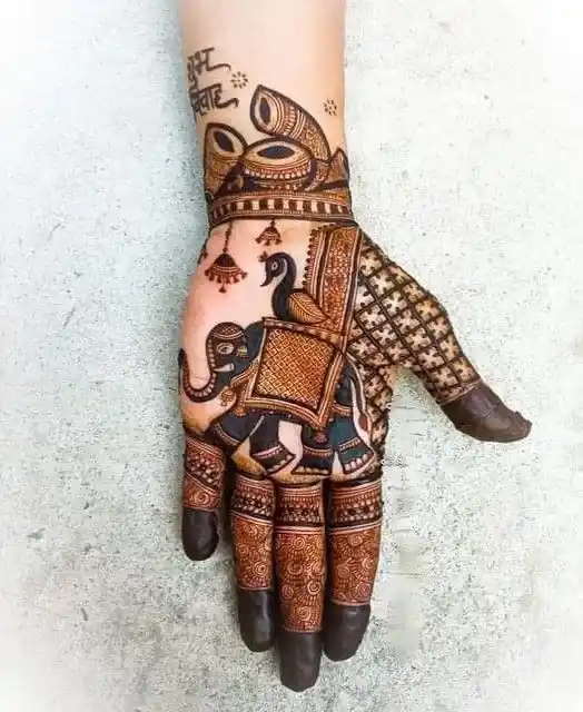 How To Draw Elephant In Mehndi