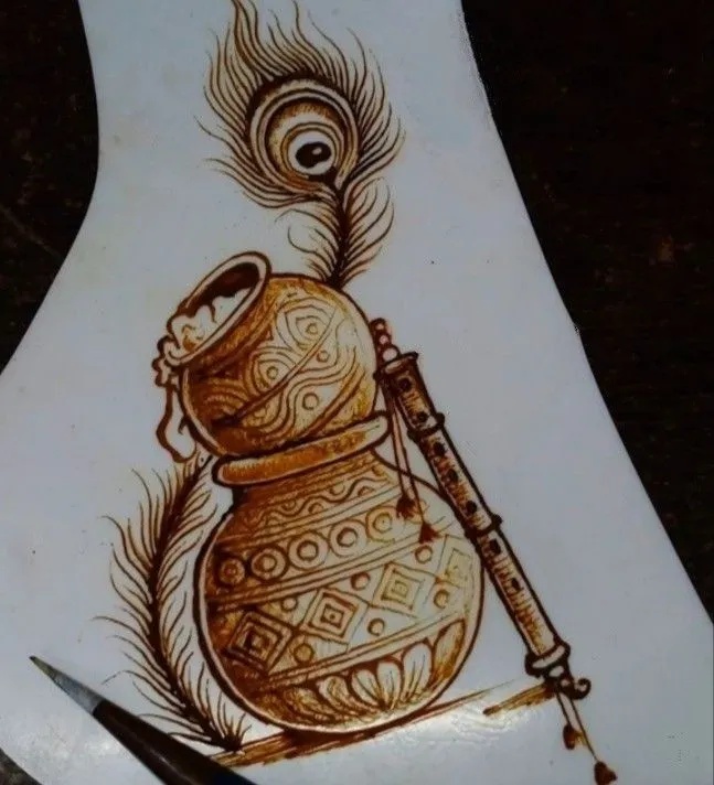 Krishna Flute Mehndi Design