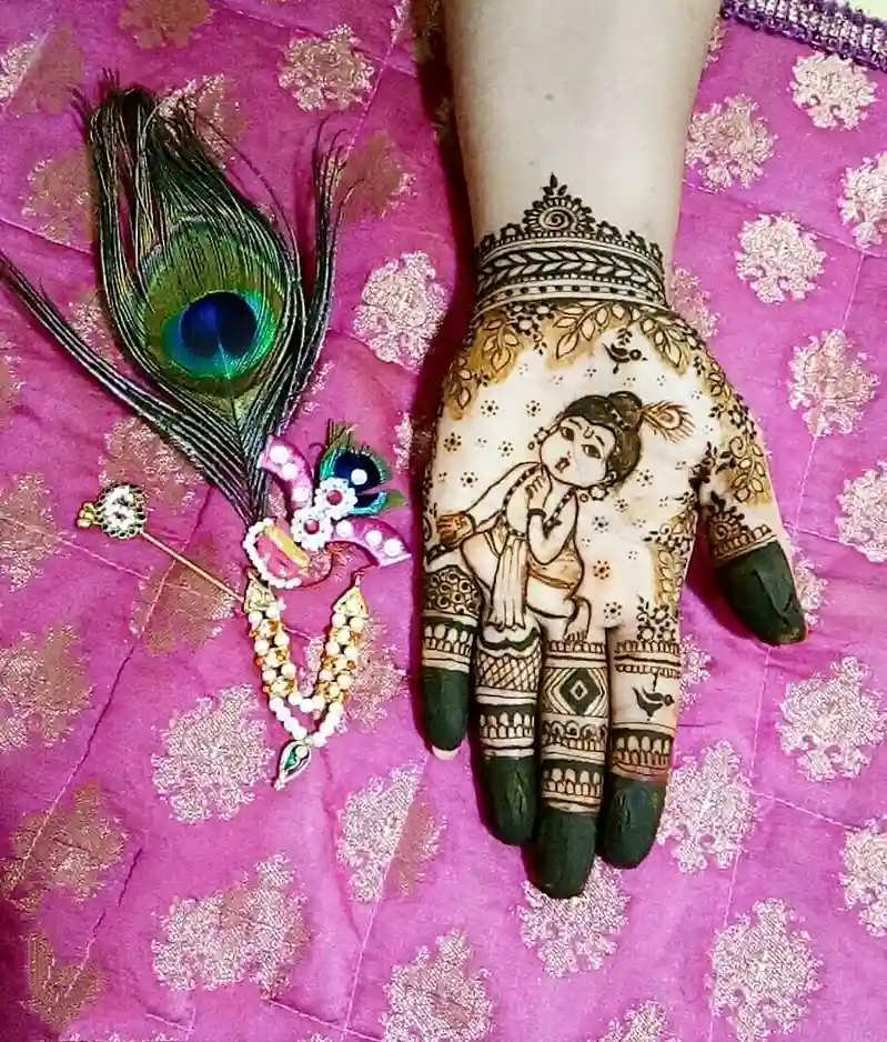 Krishna Mehndi Design