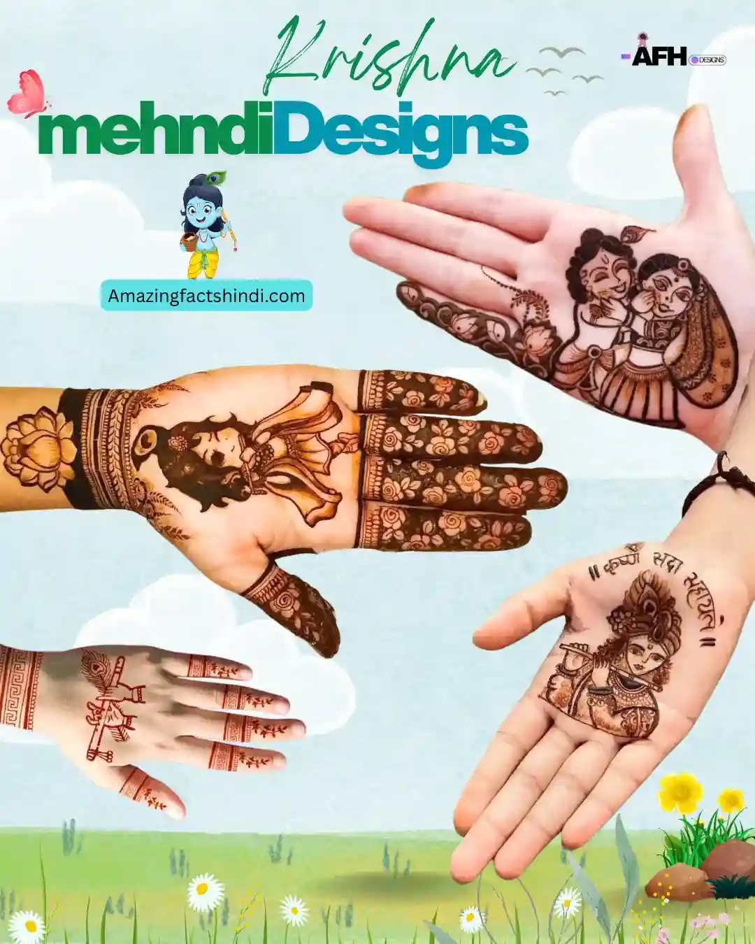 Krishna Mehndi Design