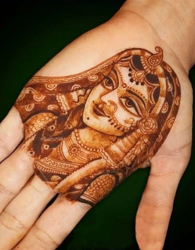 Krishna Name Mehndi Design