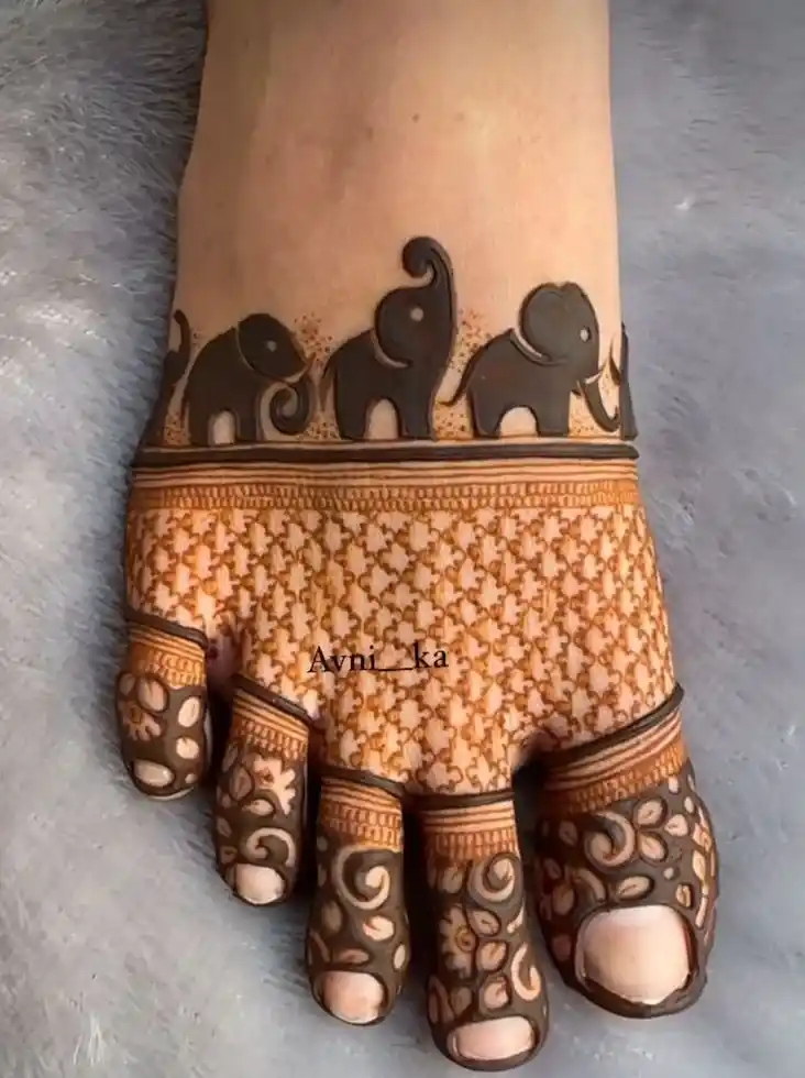 Leg Elephant Mehndi Design