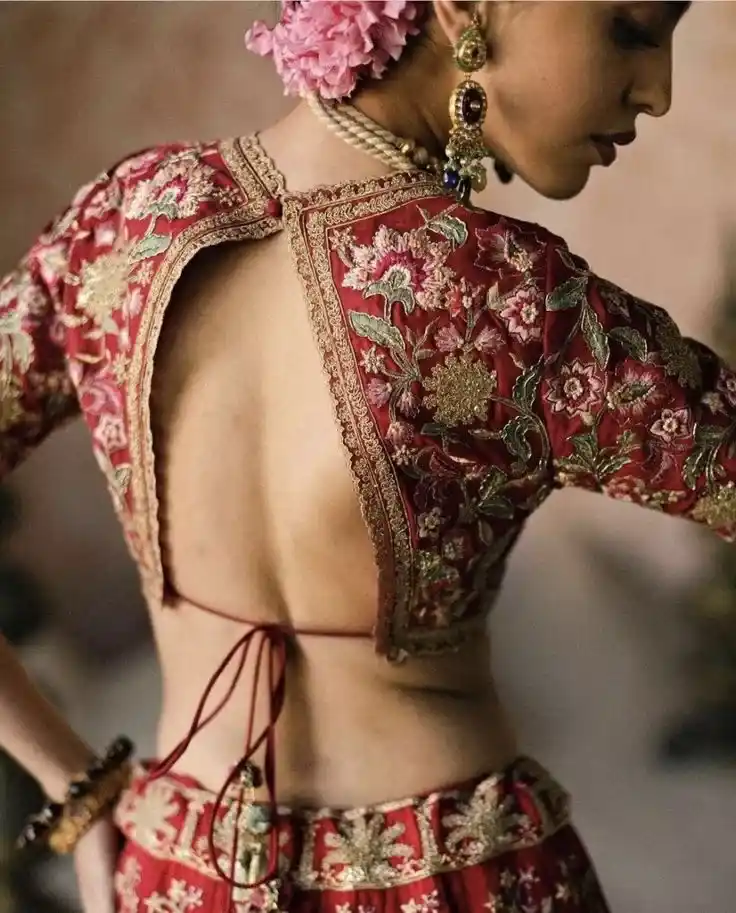 Lehenga Blouse Design Back Side