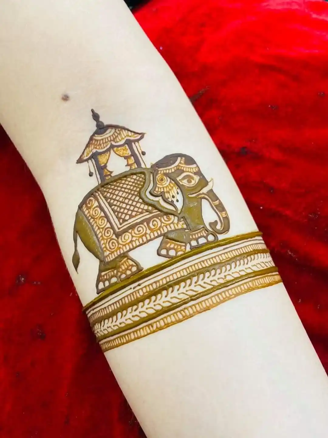 Micro Elephant Mehndi Design