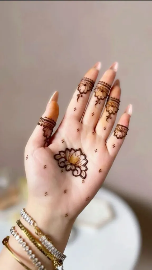 Minimal Mehndi Design For Diwali