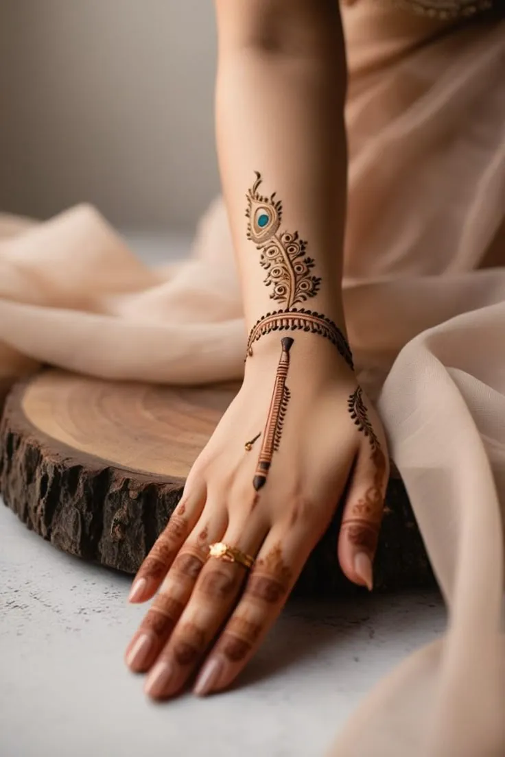 Minimalist Krishna Mehndi Design