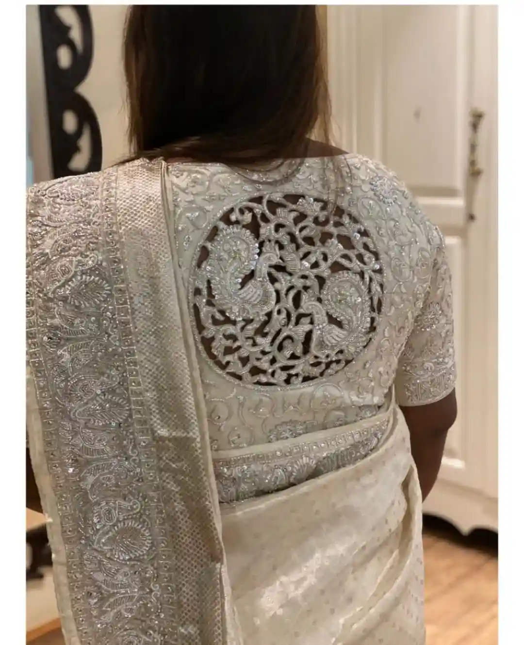 Net Back Neck Blouse Designs