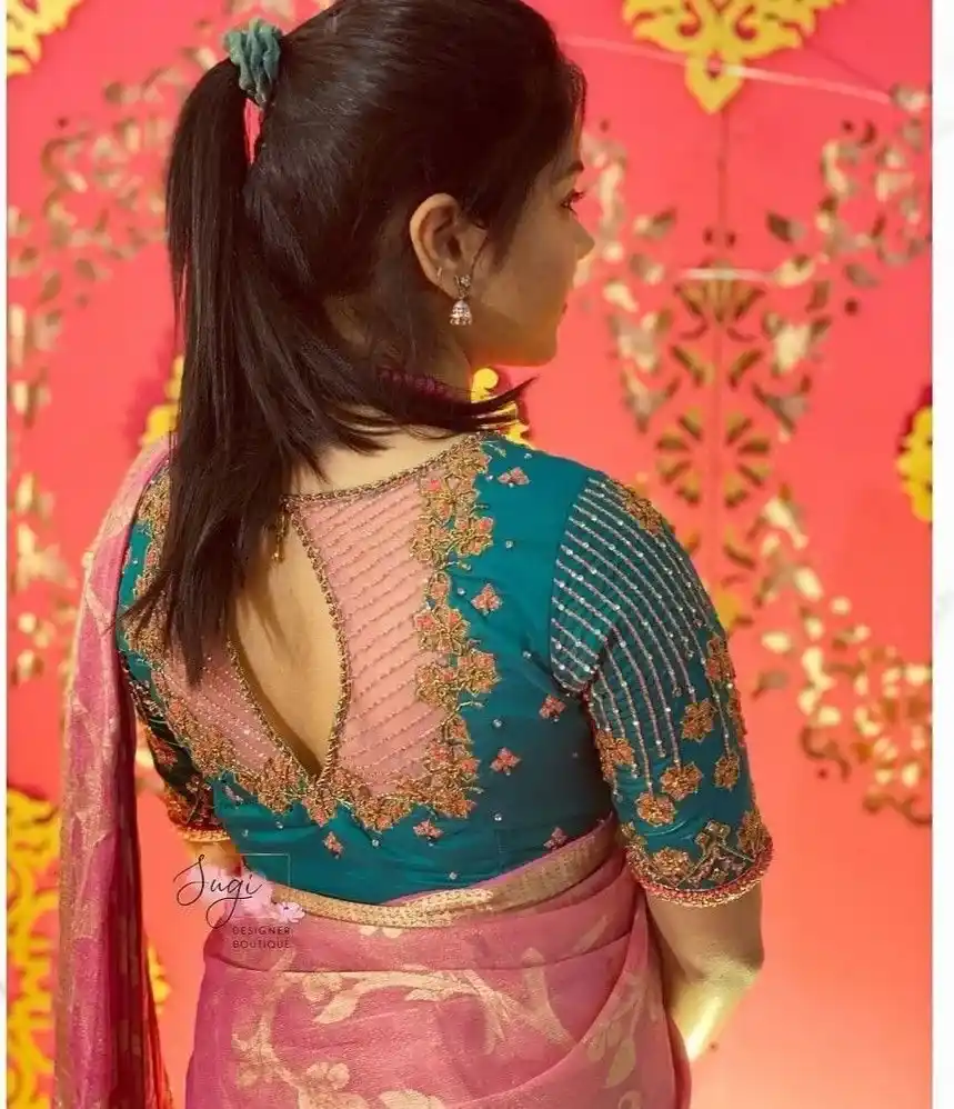 Net Blouse Back Designs