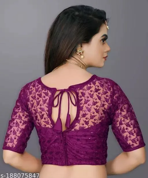 Net Blouse Back Neck Designs For Silk Sarees