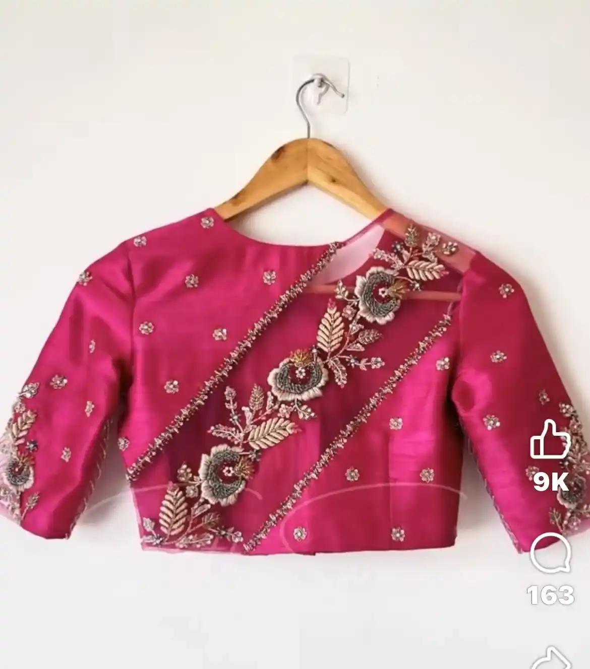 Net Blouse Designs With Embroidery Work