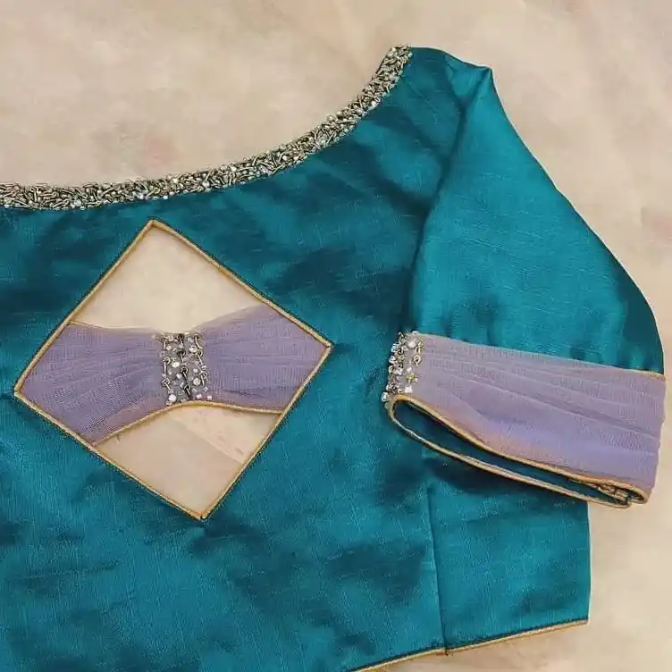 Net Blouse Designs With Maggam Work