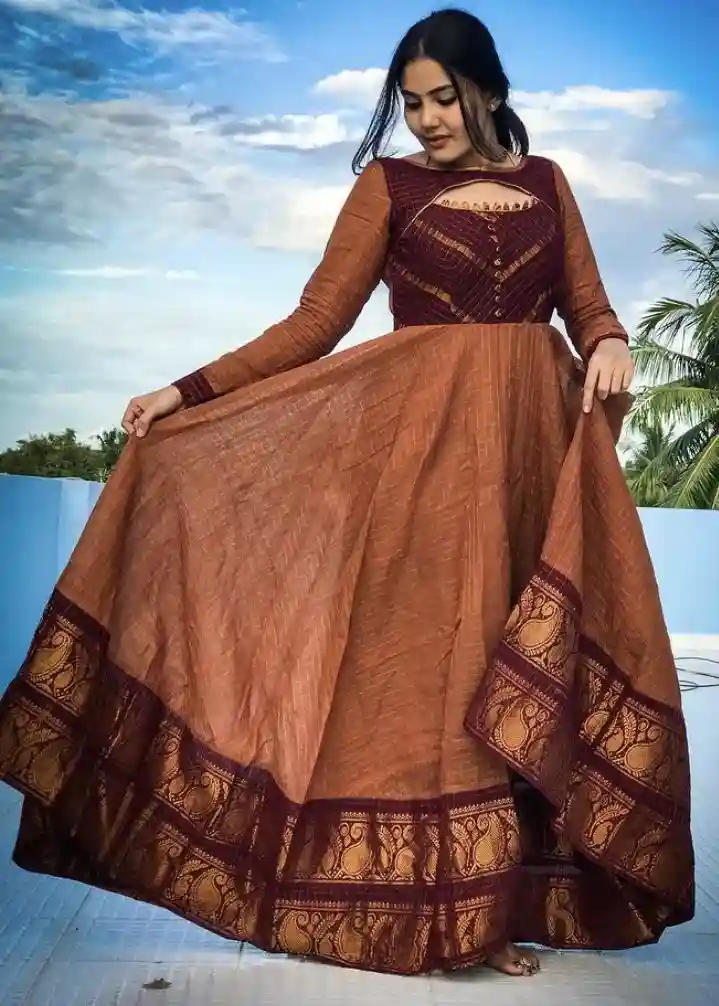 Old Pattu Saree Into Dress