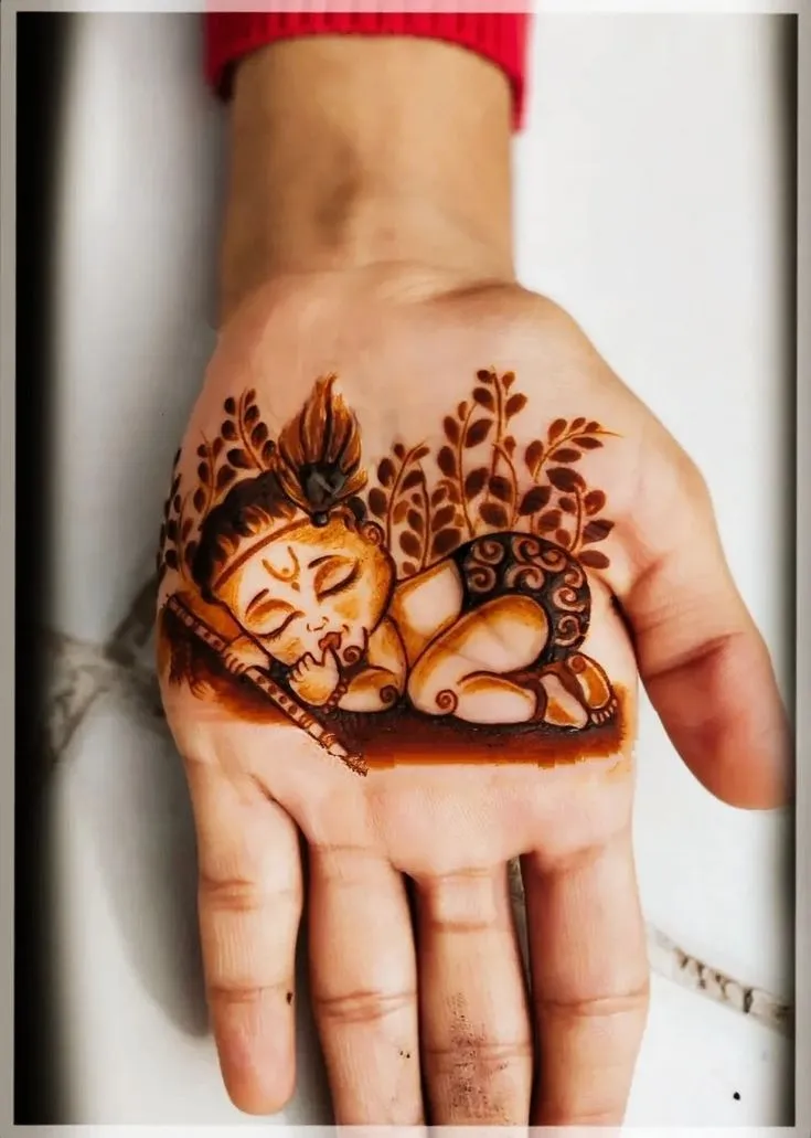 Radha Krishna Bridal Mehndi Designs