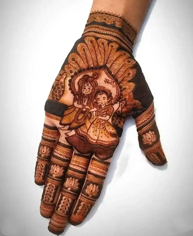Radha Krishna Mehendi Figure Design