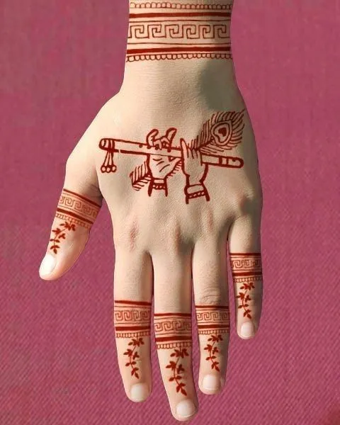 Radha Krishna Mehndi Back Hand