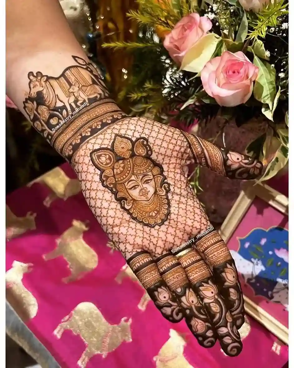 Radha Krishna Mehndi Design