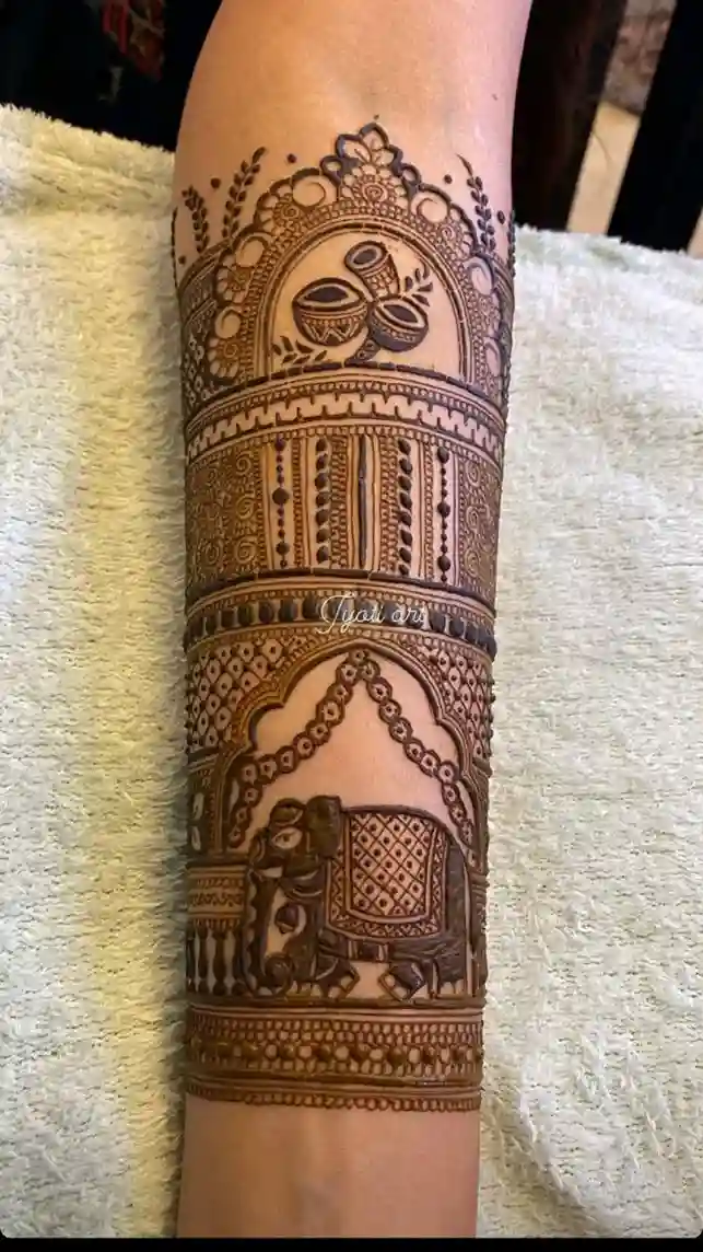 Royal Elephant Mehndi Design