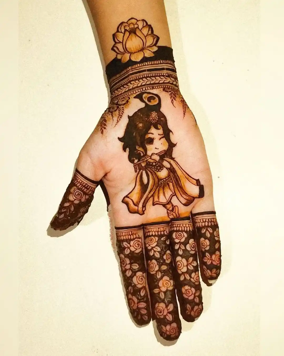 Simple Krishna Mehndi Design