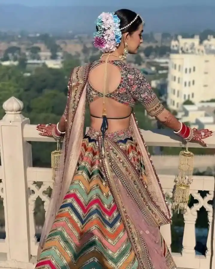 Simple Lehenga Blouse Back Designs