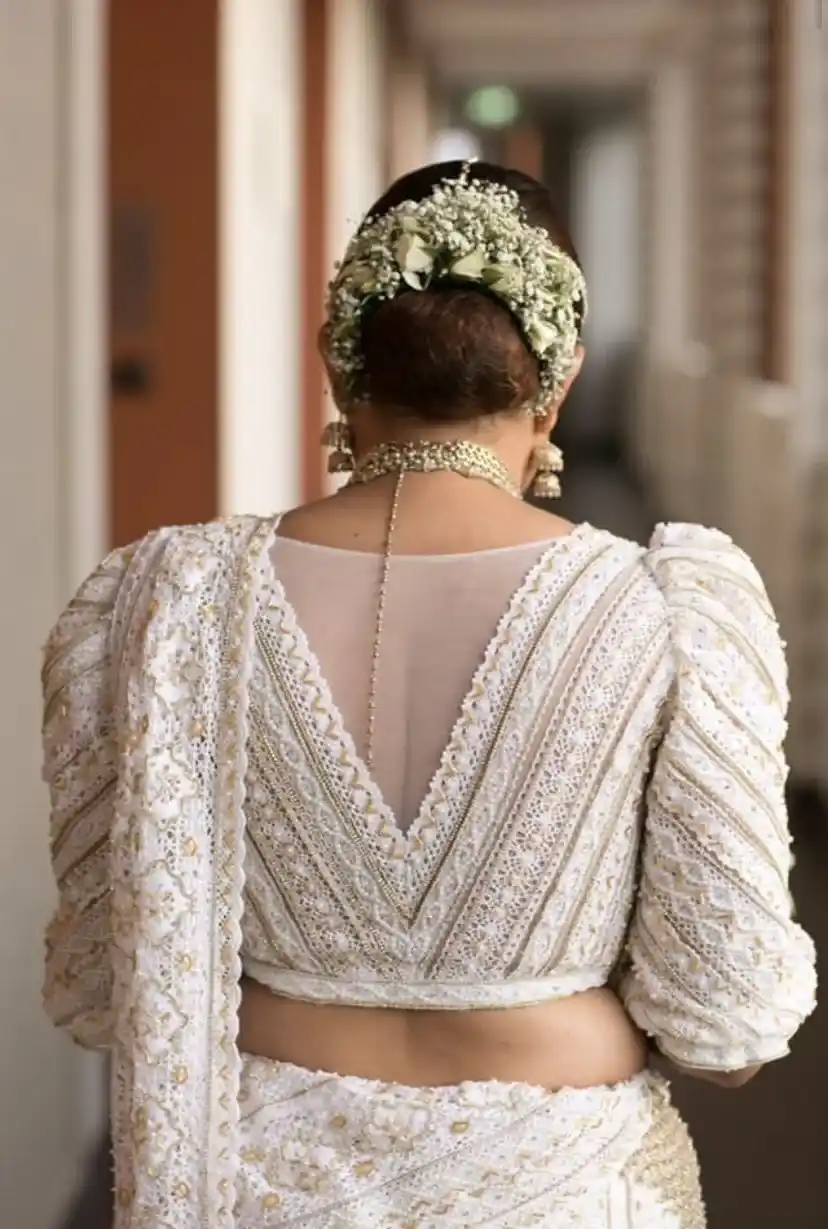 Simple Net Blouse Back Design