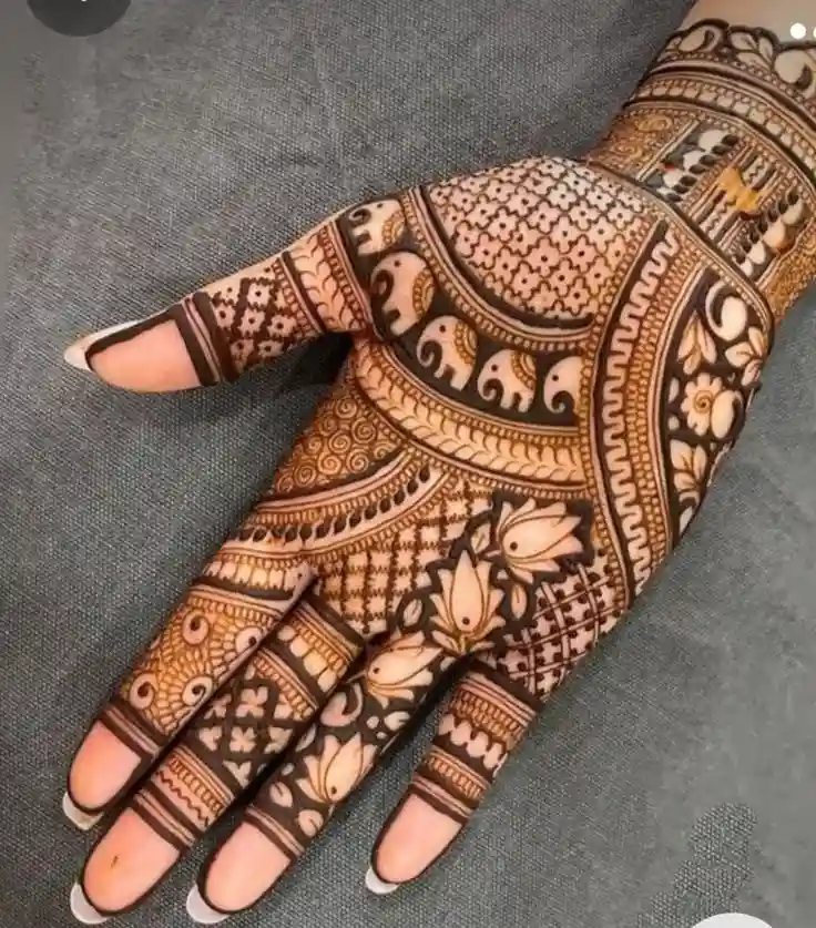 Wedding Elephant Mehndi Design