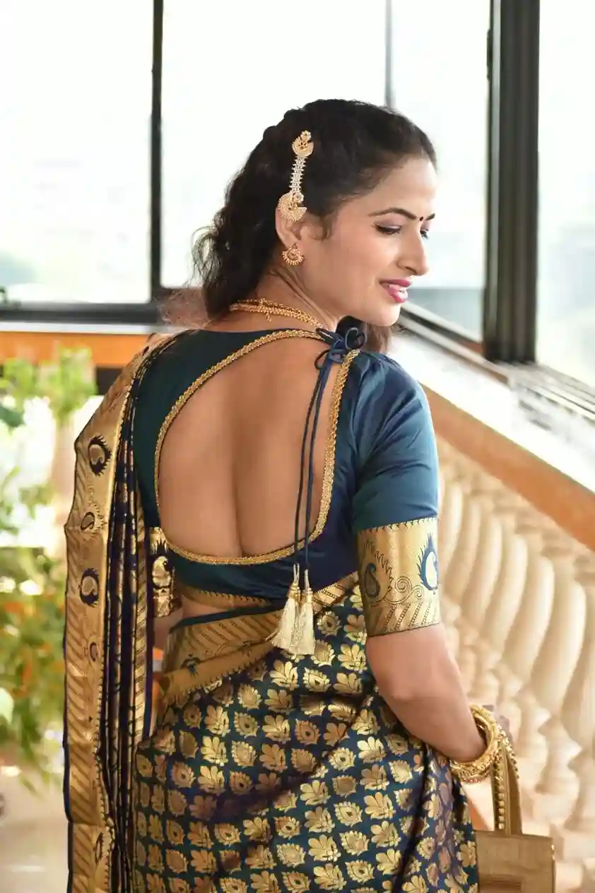 Zari Work Blouse Designs Front And Back