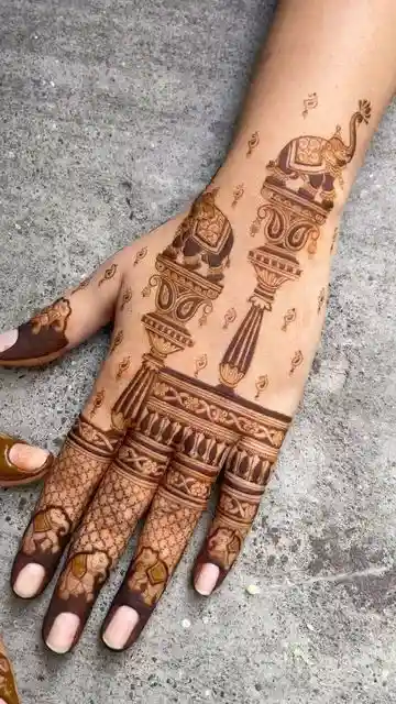 Back Hand Mehndi Designs For Karva Chauth