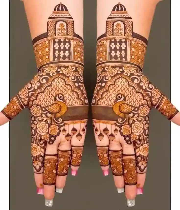 Full Hand Bridal Karva Chauth Mehndi Designs