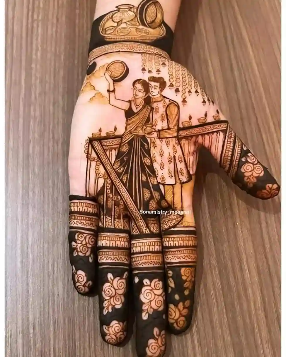 Karva Chauth Mehndi Design Simple