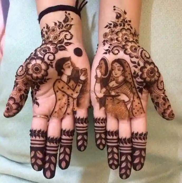 Karva Chauth Mehndi Designs With Flowers