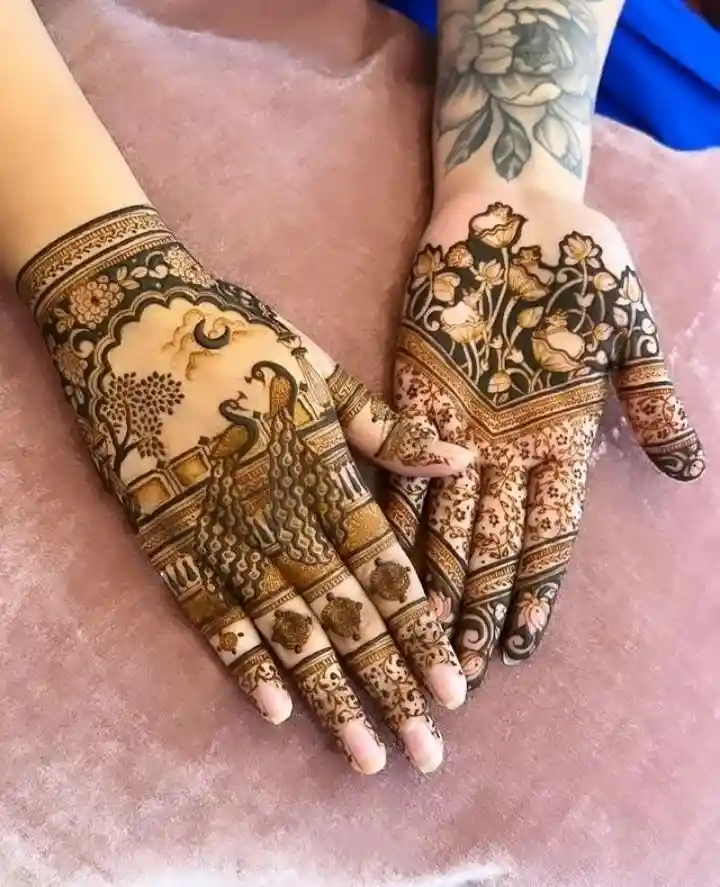 Minimal Karva Chauth Mehndi Design