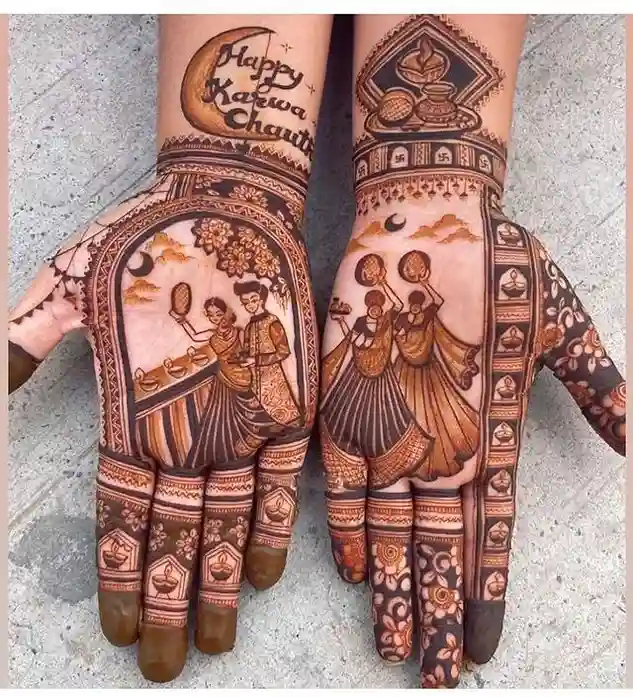 Simple Karva Chauth Mehndi Designs