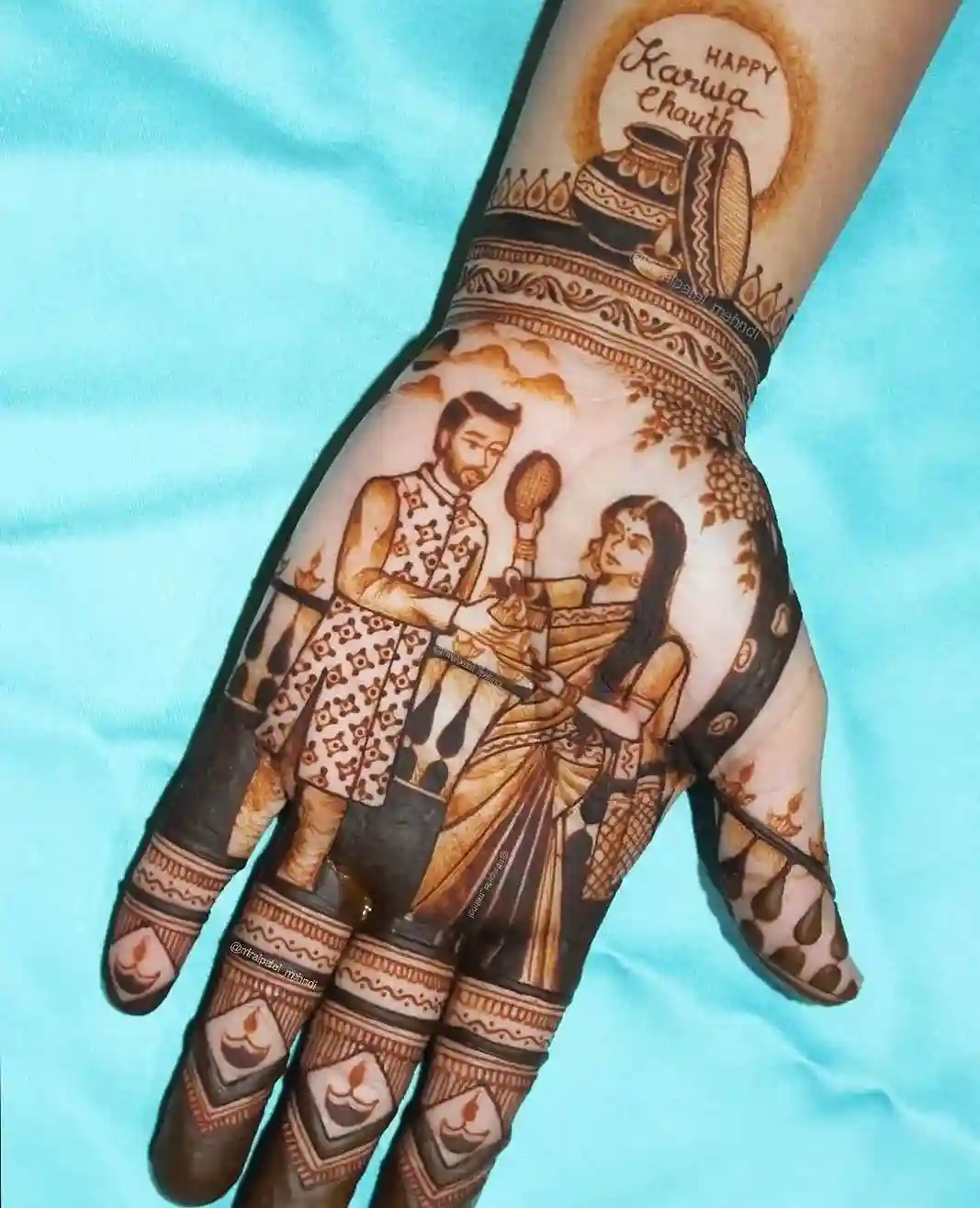 Traditional Karva Chauth Mehndi Designs