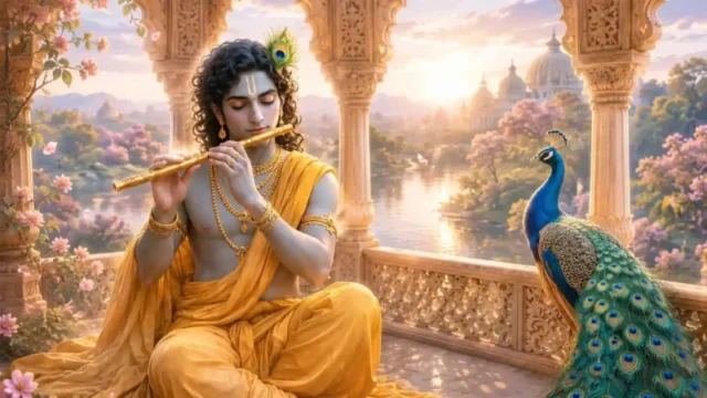 Artistic Lord Krishna Digital Art Images 4K