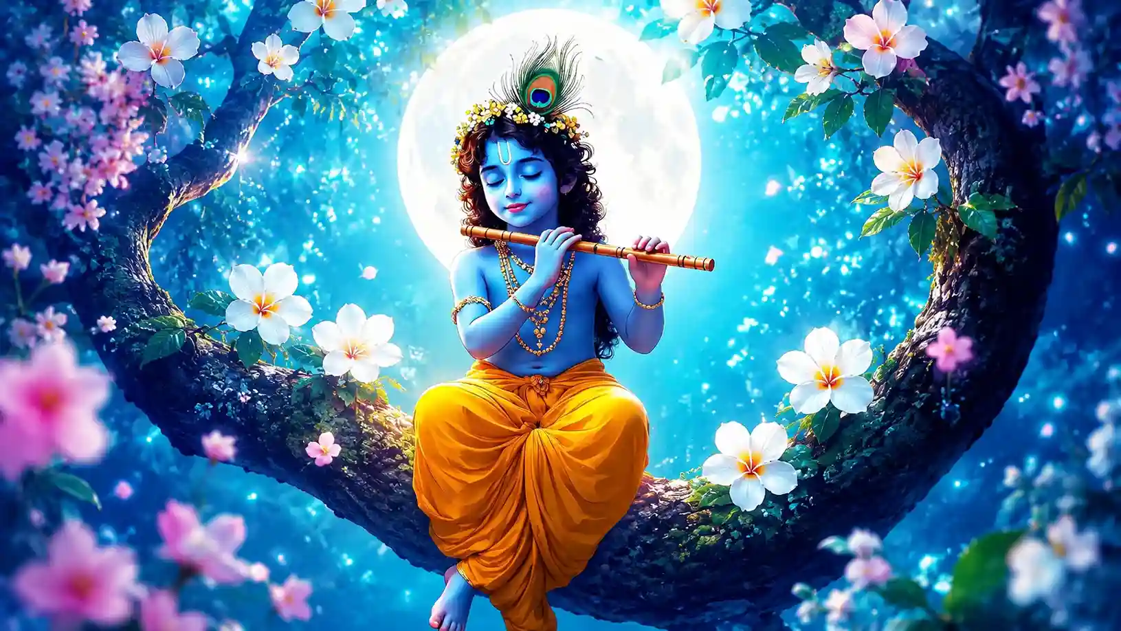 Flute Playing Lord Krishna Images in 4K Quality